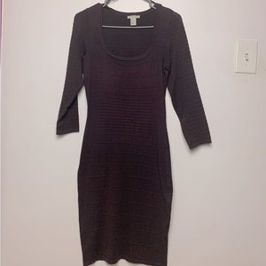 H&M Purple longsleeved sweater bodycon dress